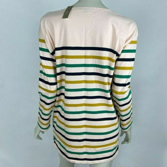 J Crew Striped Boatneck Cotton Tunic Long Sleeve Stretch Pullover Women S NWT - Picture 3 of 10